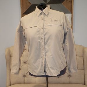 Cabela's Ladies 2XL Tan L/S Shirt UPF 25